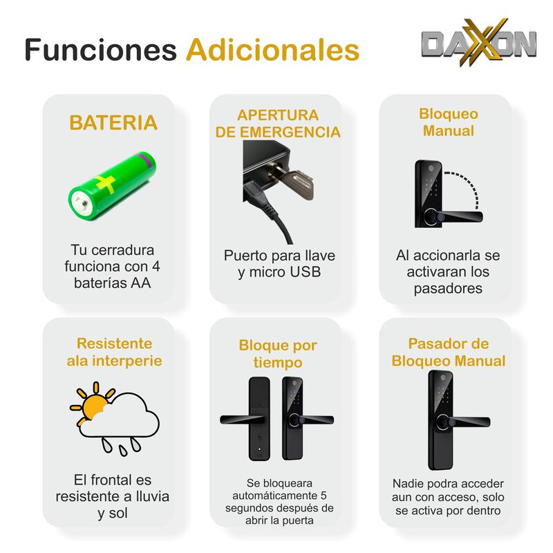 Cerradura Chapa Inteligente B44 PRO Wifi Huella... image number null