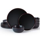 Juego De Vajilla Famiware De 12 Piezas Negro Mate