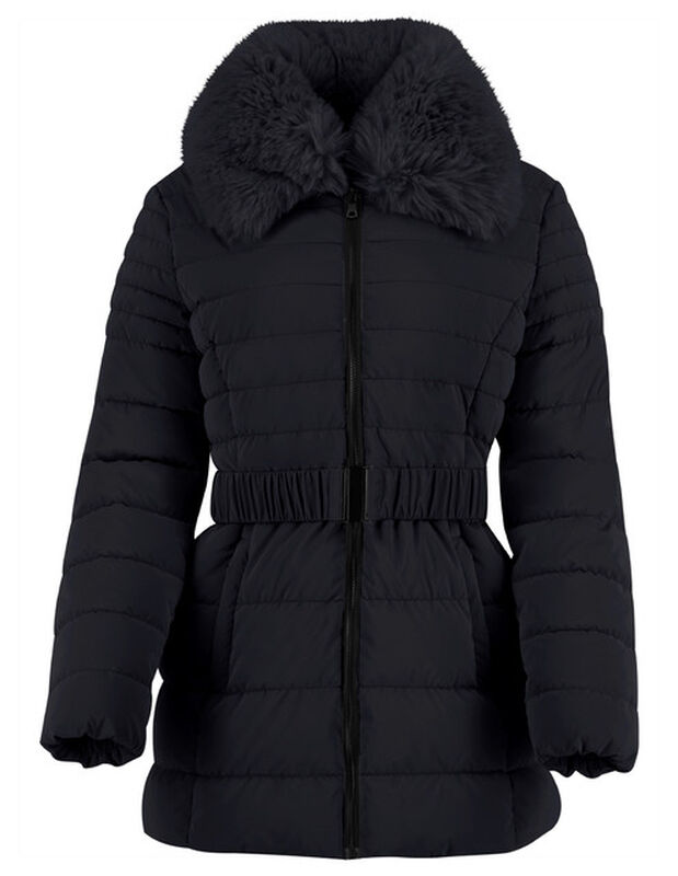 Chamarra Cazadora Cuello Aborregado Mujer Negro... image number null