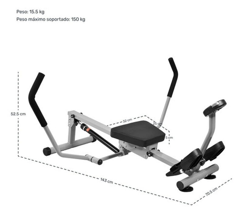 Máquina Remadora Ejercitador 12 Niveles Resiste... image number null