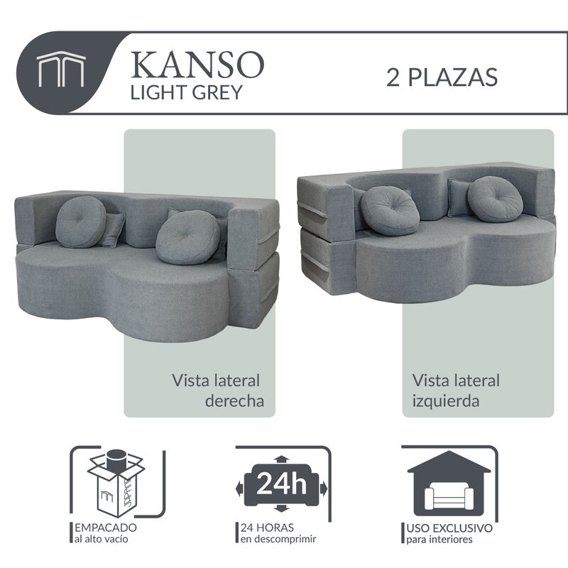 Sof&aacute; Espuma Alta densidad KANSO Light Grey 2 pl... image number null