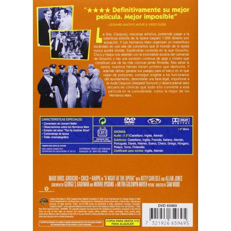 Una Noche En La &Oacute;pera [dvd] image number null