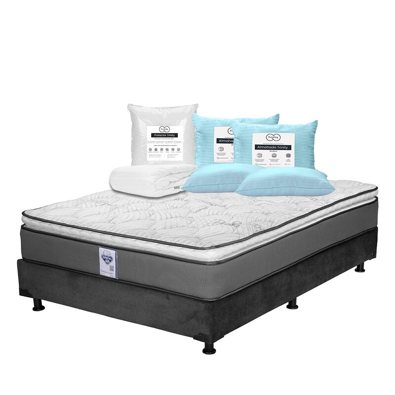Colch&oacute;n Matrimonial Prestige + Box + 2 Almohada... image number null