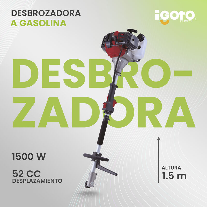 DESBROZADORA A GASOLINA CON ACCESORIOS 4EN1 IGO... image number null