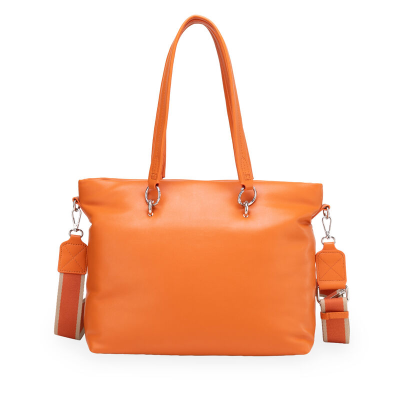 Bolsa Tote Grande Con Tassel Color Naranja image number null
