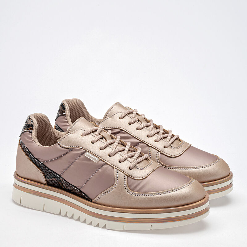 Coqueta Tenis Urbanos Para Ni&ntilde;a Dorado Rosa Cod... image number null