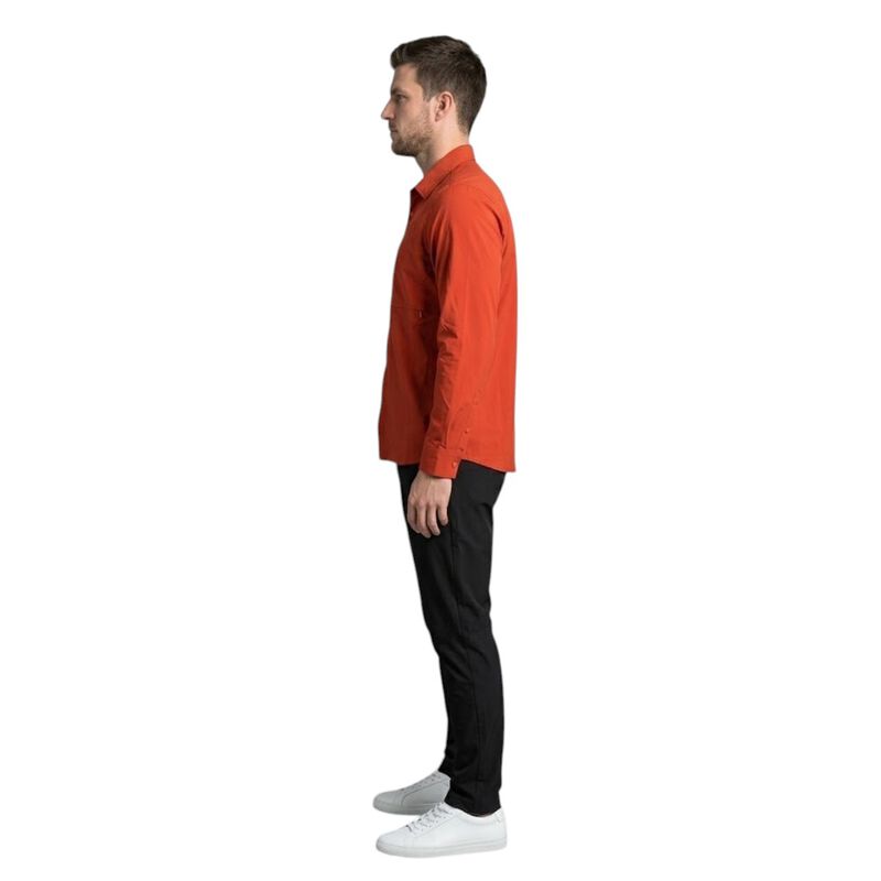 Atlo Camisa Lisa Manga Larga Red Para Hombre image number null