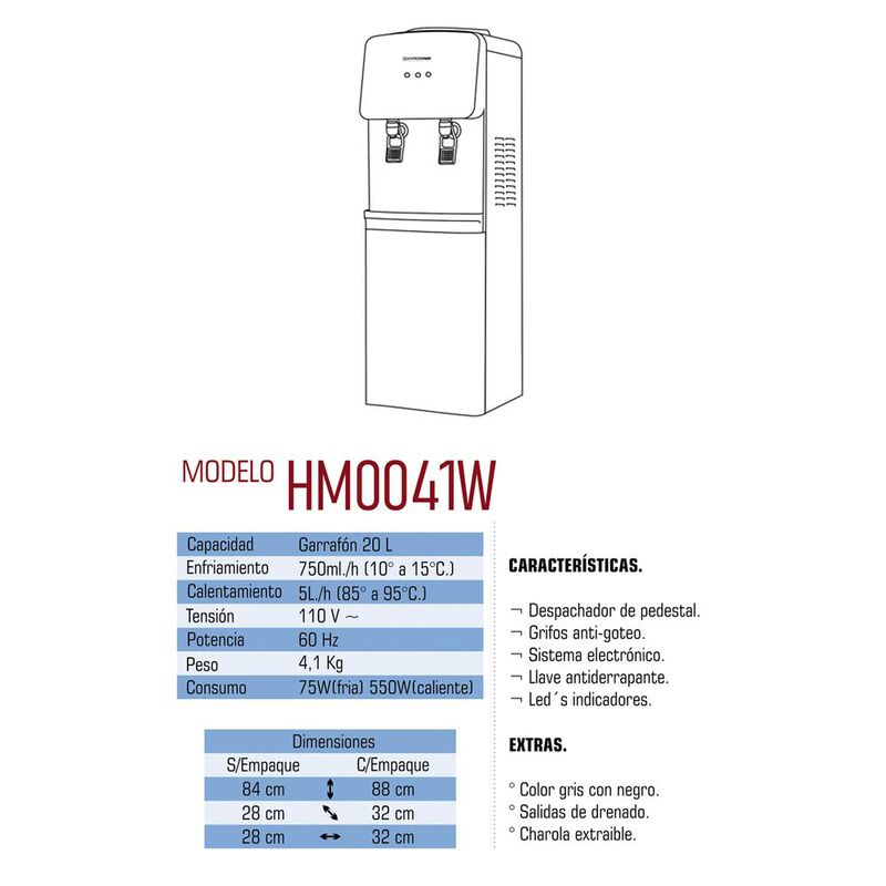 Dispensador De Agua Hypermark Bluewater Hm0041w... image number null