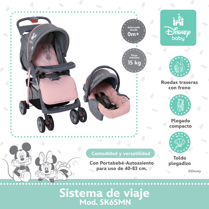 Carriola Para Bebe Disney Minnie Con Portabeb&eacute; ... image number null