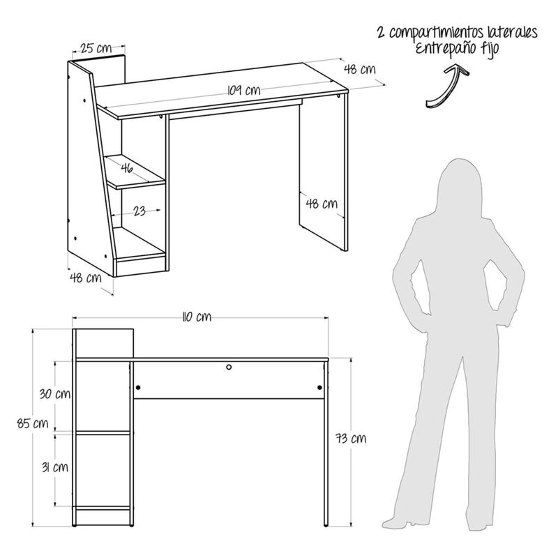 Escritorio Bari, Mesa de trabajo  con Organizac... image number null