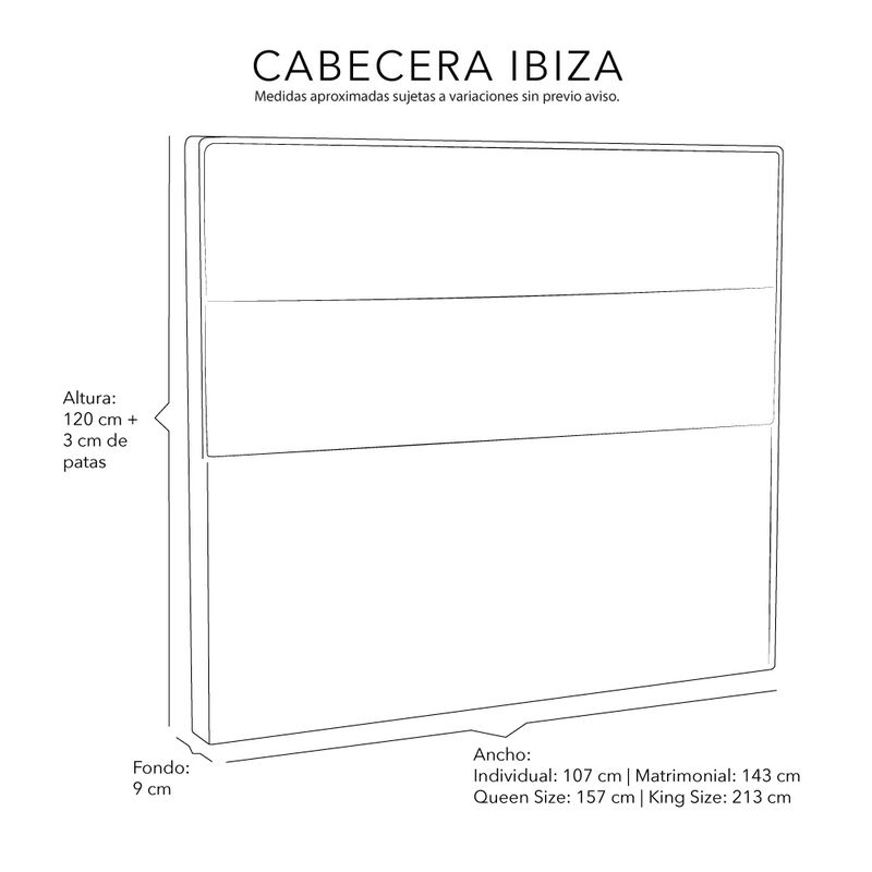 Cabecera Matrimonial Dicasa Ibiza Gris image number null