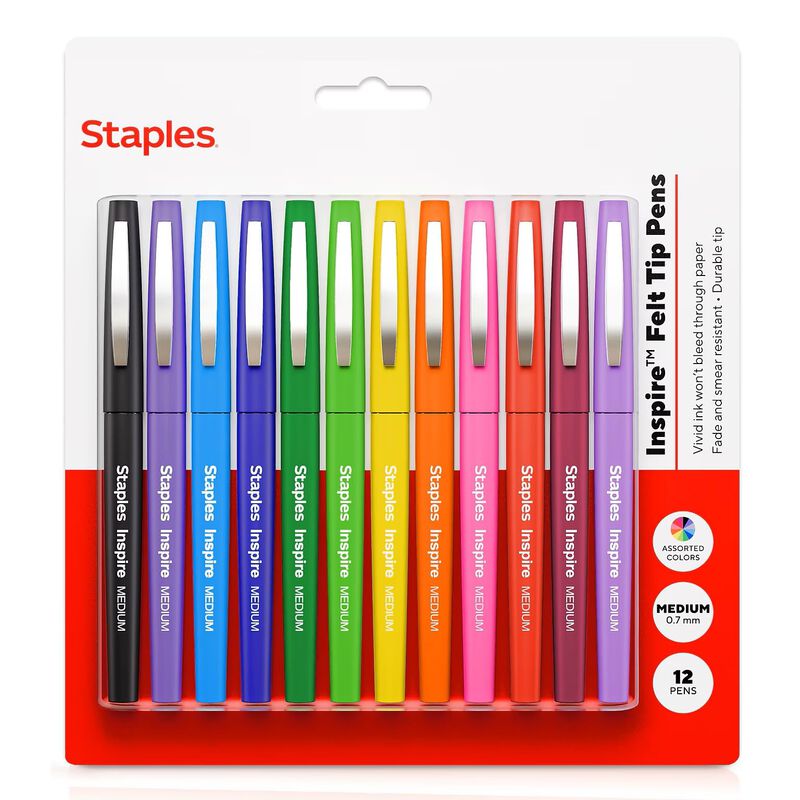 Bol&iacute;grafo De Punta De Fieltro Staples 0,7 mm Su... image number null