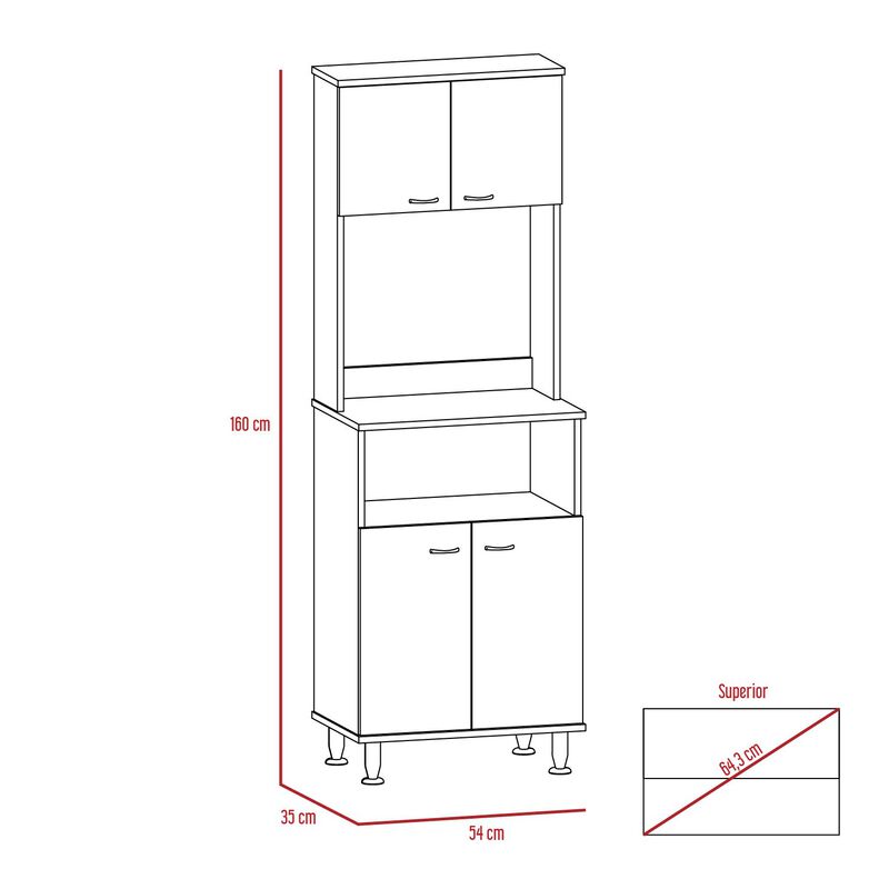 Alacena Catina Blanco y Wengue Virtual Muebles image number null