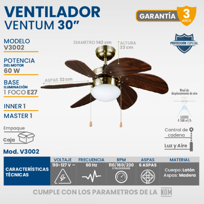 Ventilador De Techo Para Interior 30  Ventum Ig... image number null