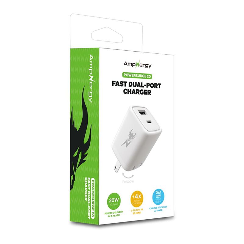 Cargador Ac Ampnergy Dual Usb-c Pd 20w Universa... image number null
