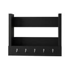Repisa Flotante Am 3117 Negro 1 Nicho Y 5 Ganchos