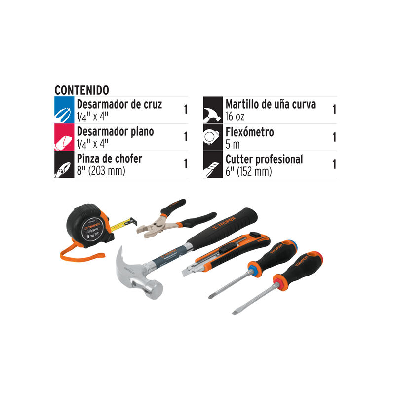 Juego de 6 Herramientas Caseras Truper image number null