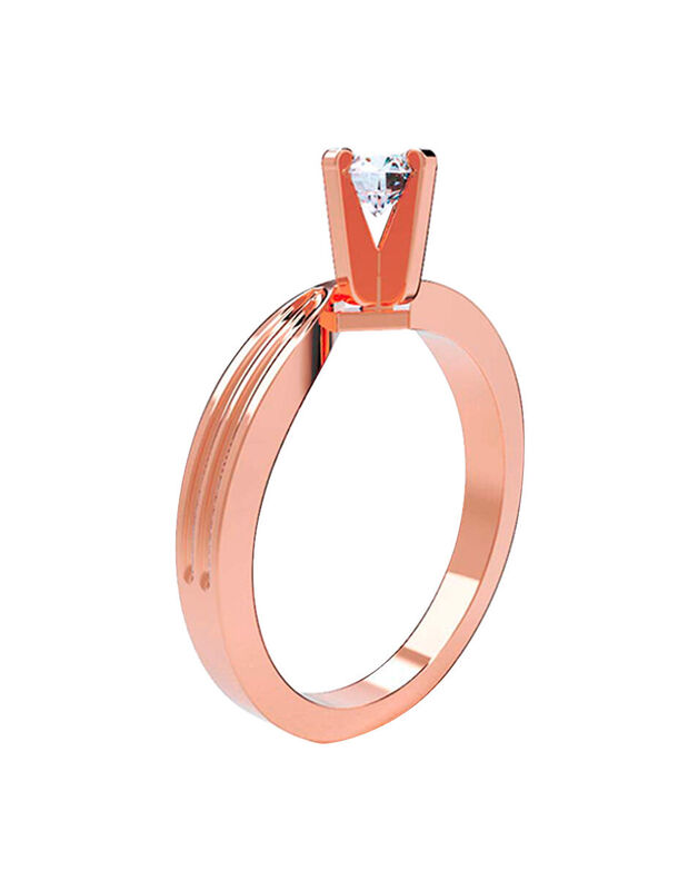 Anillo de Compromiso de 14K con Diamante de Lab... image number null