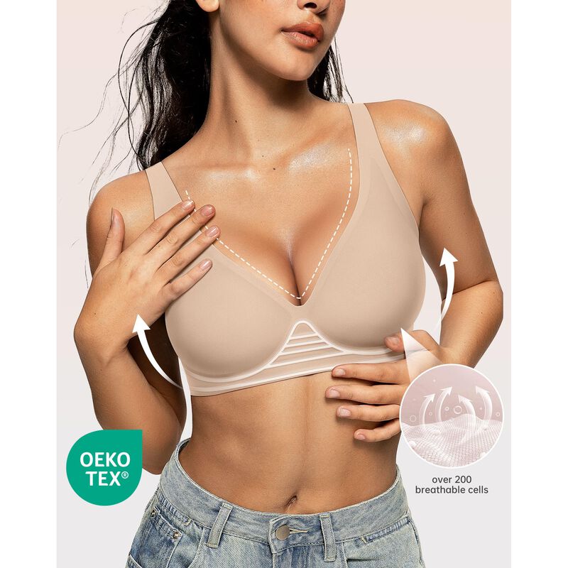 Sujetador Inal&aacute;mbrico OEAK Deep V Push-up X-Lar... image number null