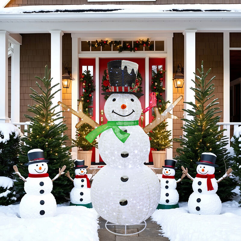 Mu&ntilde;eco de Nieve de Tela con Luces LED L582494 N... image number null