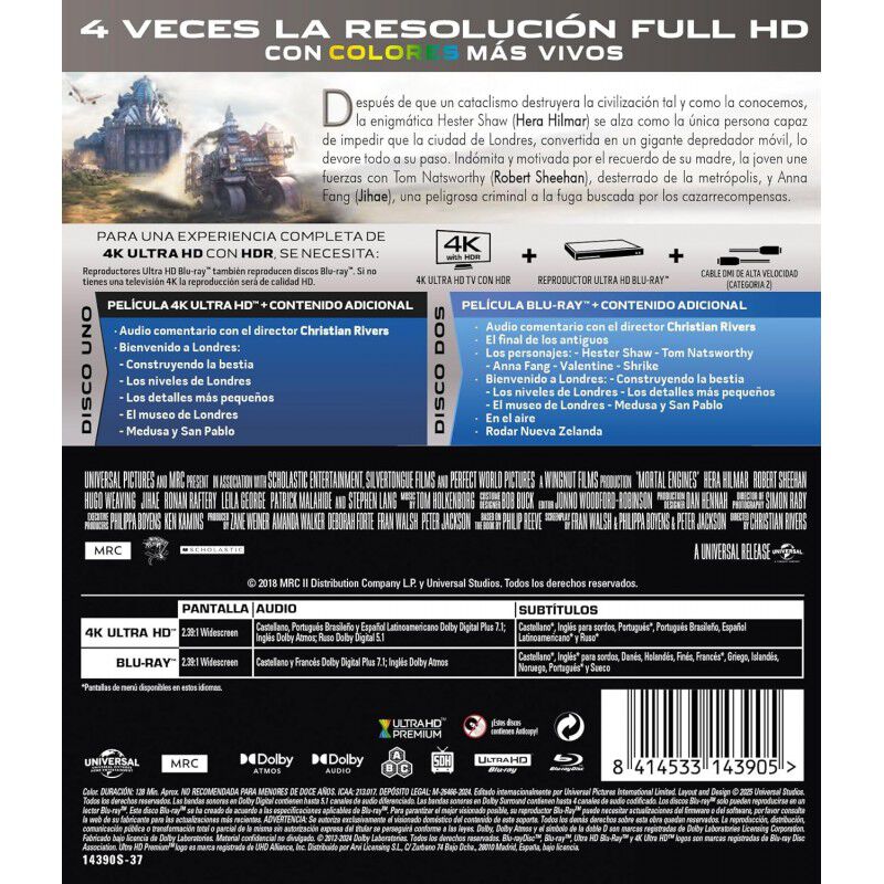 Mortal Engines (Edici&oacute;n 2025) [4K UHD,Blu-ray] ... image number null