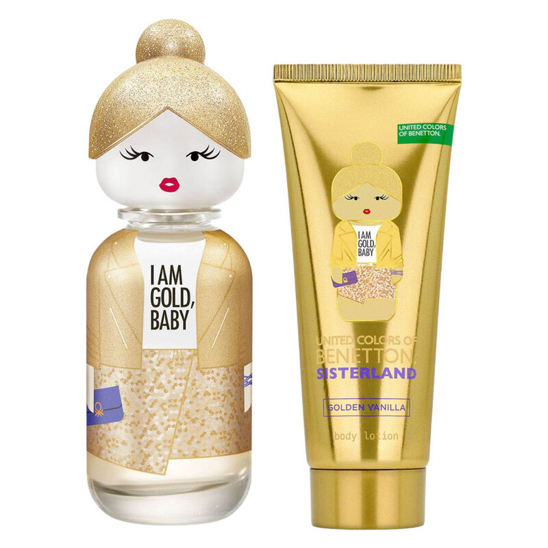 Set Benetton Sisterland Golden Vanilla 2pzs 80m... image number null
