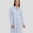 Camis&oacute;n Largo Estampado con Botones Celeste