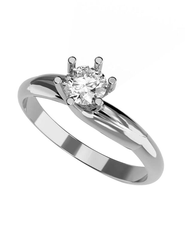 Anillo de Compromiso en Oro Blanco 14K con Circ... image number null