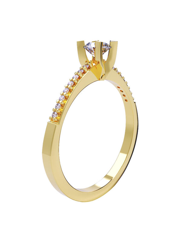 Anillo de Compromiso de 14K con Diamante de Lab... image number null