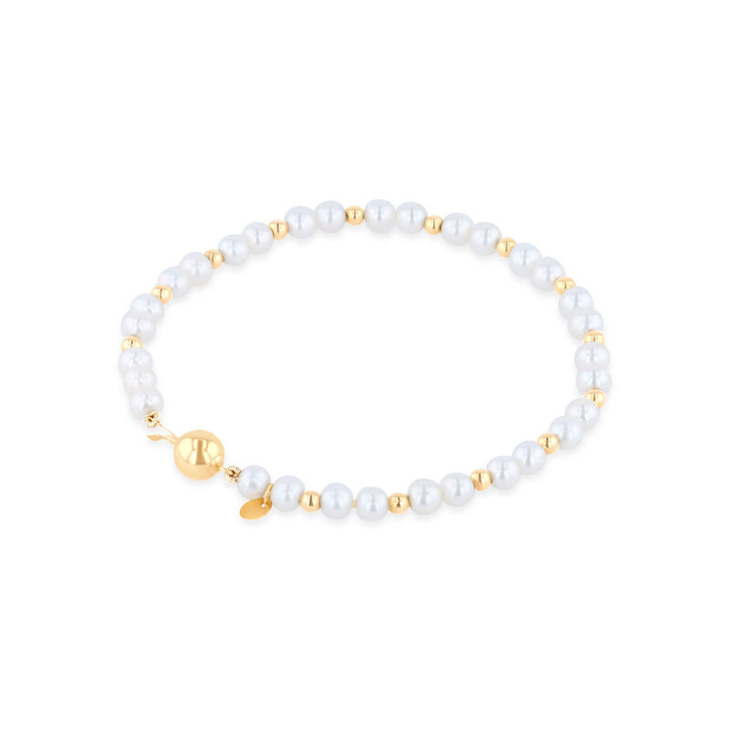 Pulsera De Perlas Y Oro Amarillo 14K (20Cm) image number null
