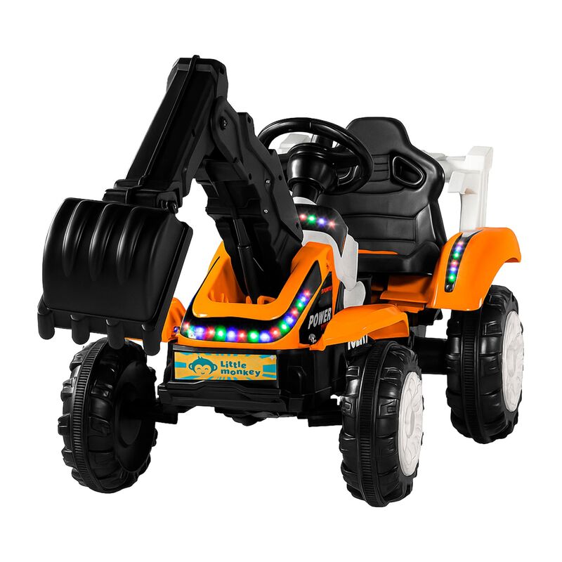 Excavadora Montable El&eacute;ctrica 6v Ni&ntilde;o Naranja M... image number null