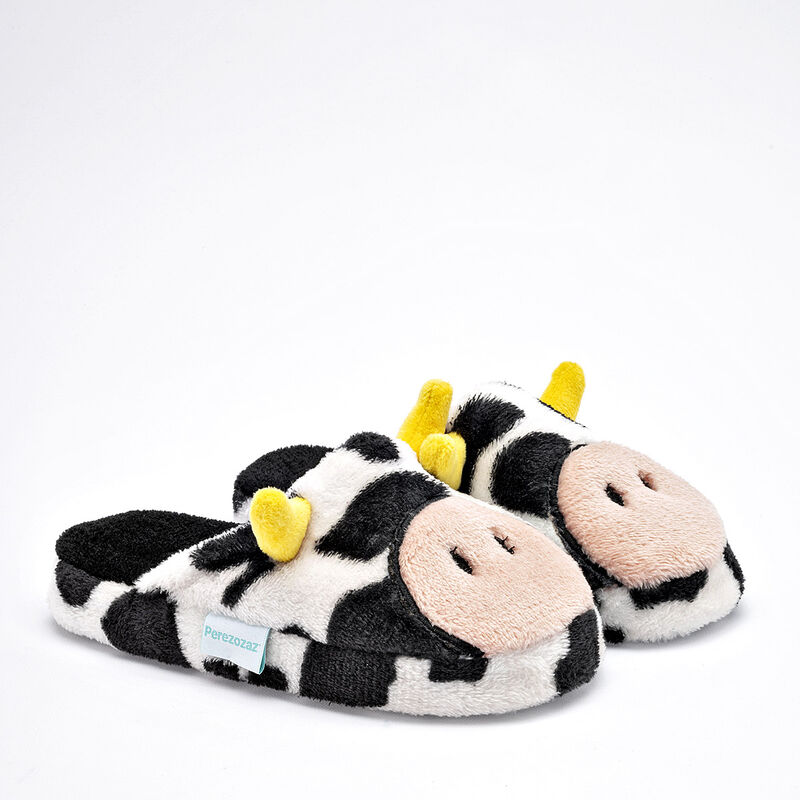 Huarachetas Pantufla para ni&ntilde;a negro blanco BAJ... image number null