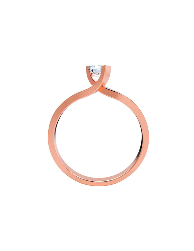 Anillo de Compromiso en Oro Rosa 10K con Circon... image number null