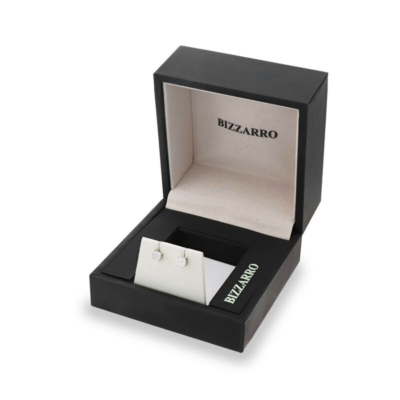 Broqueles De Oro Blanco 14k Con 10pts De Diaman... image number null