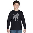 Camiseta De Manga Larga Word Art Para Ni&ntilde;o - Pitbull - Negro