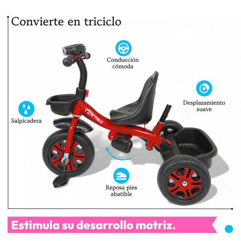 Triciclo C/ Bast&oacute;n Dirigible Musical C/ Luz TEK... image number null