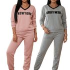 Pack de 2 Conjuntos Estilo Deportivo Urbano CONJ-0132-PX2 Gris Oscuro Y Rosa Sudaderas y Pants C&oacute;modos para Mujer