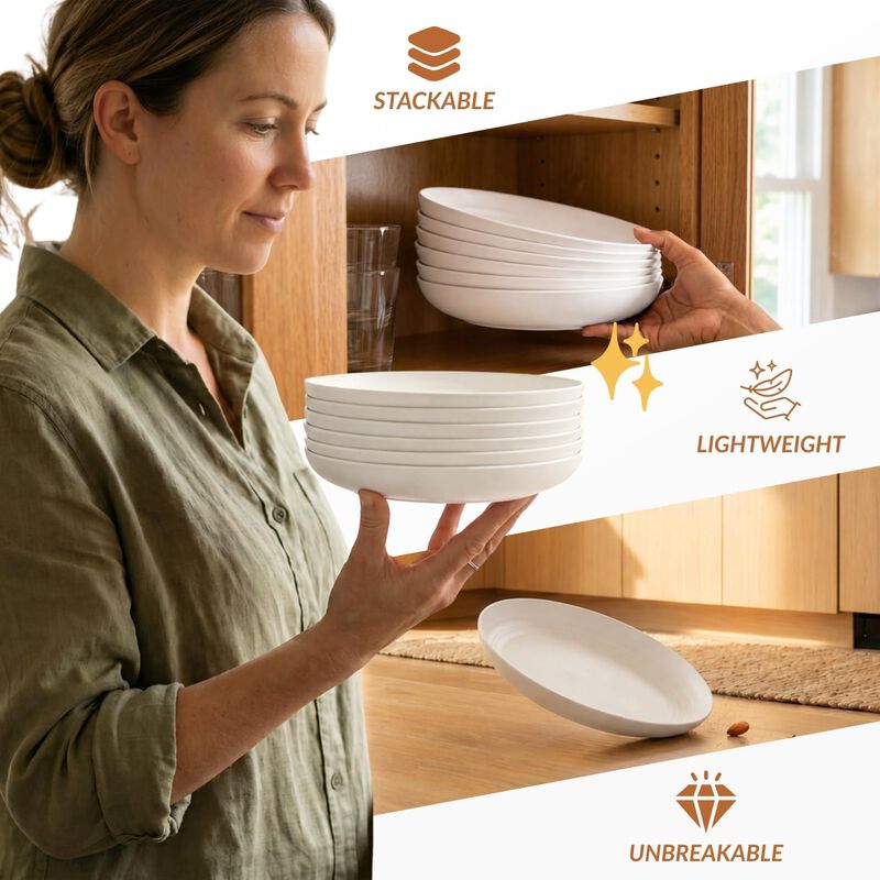 Platos Homienly de Fibra de Paja de Trigo 20cm ... image number null
