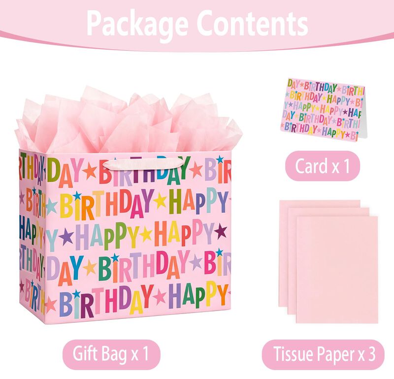 Bolsa De Regalo Yusenguan 42 cm Rosa - Set De C... image number null