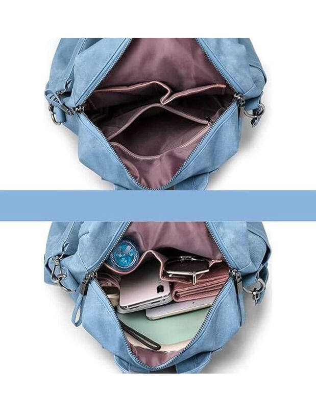 Bolsa Backpack Pink Brule De Cuero Para Mujer image number null