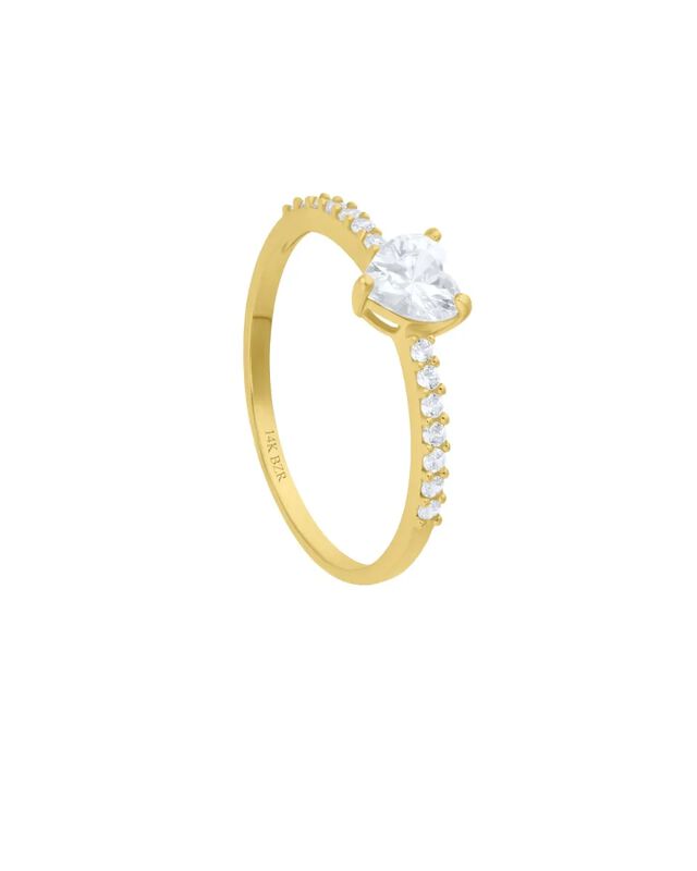 Anillos Solitario Oro Amarillo 14k Con Zirconia... image number null