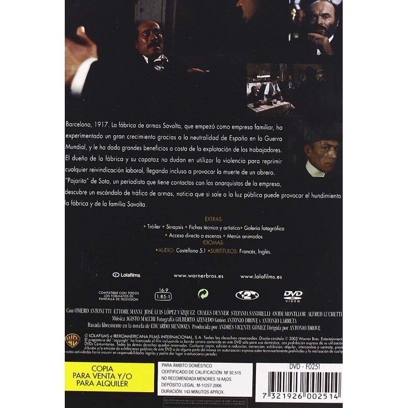 La Verdad Sobre El Caso Savolta Dvd 1979 [dvd] image number null