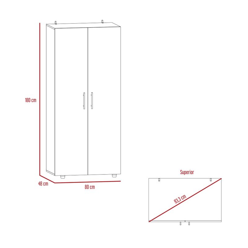 Closet Derek Café Claro y Blanco Virtual Mueble... image number null