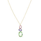 Gargantilla Con Cadena De Plata Dorada 925 Con Zirconias De Colores (42 + 3Cm Aprox)