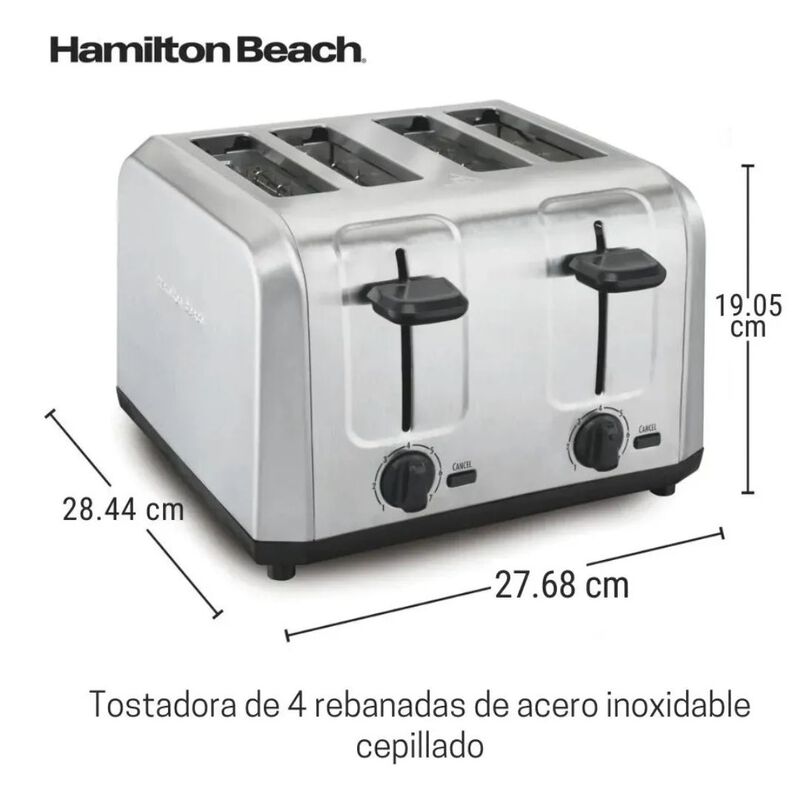 Tostadora De Pan 4 Rebanadas Hamilton Beach Toa... image number null