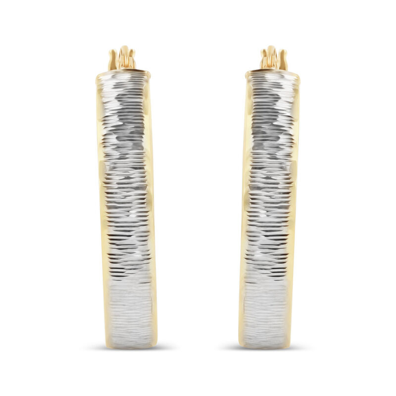 Arracadas Oro 10k Con Platinado 21mm | Bizzarro image number null