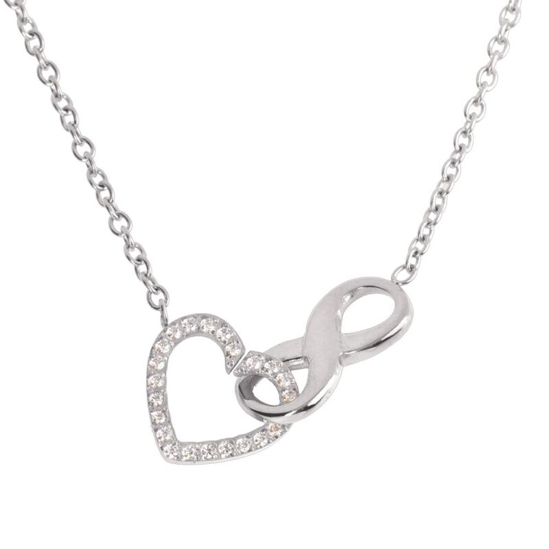 Collar Mujer Coraz&oacute;n Infinito Zirconias Regalo ... image number null