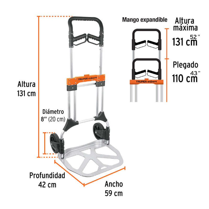 Diablo de Carga Plegable 200 Kg Aluminio Truper... image number null
