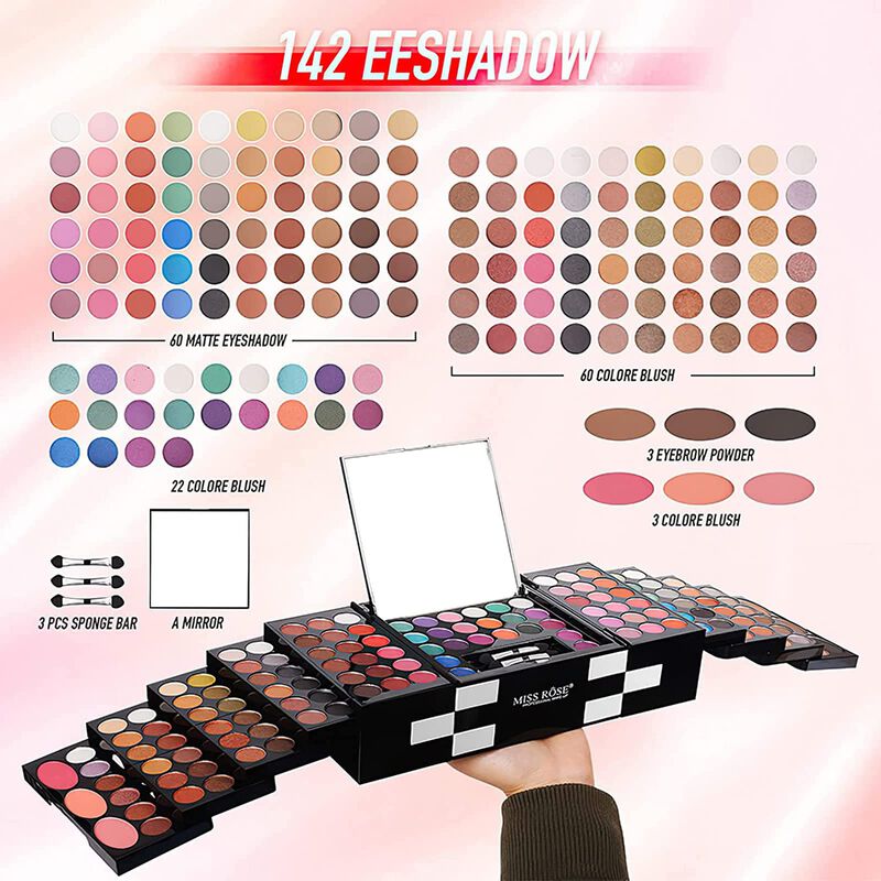 Set De Maquillaje Miss Rose M 148 Colores Con L... image number null