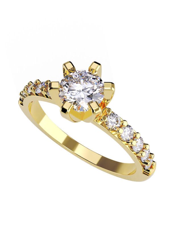 Anillo de Compromiso de 14K con Diamante de Lab... image number null